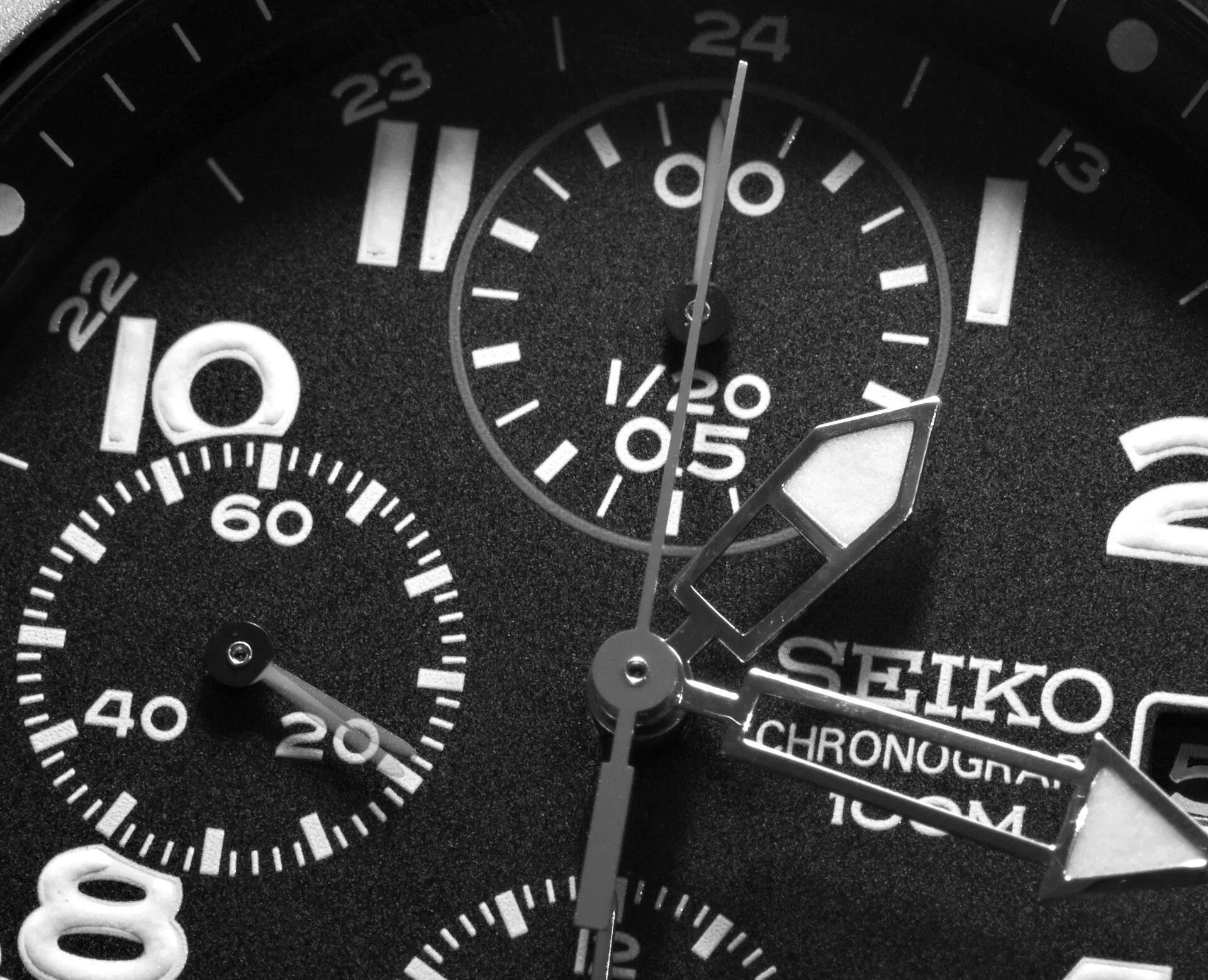Detail of a chronograph dial